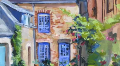 gouache ste suzanne sur papier kraft beige 20 30 2025 - Valérie Guesnay