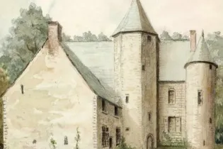 Le manoir de la Vaudelle, dessin, 1888 - AD53 / 4 Fi 18