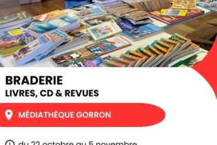 Affiche braderie octobre-novembre Gorron - Réseau Lecture
