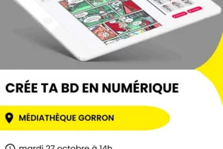 Affiche Atelier BD Numérique Gorron - Réseau Lecture